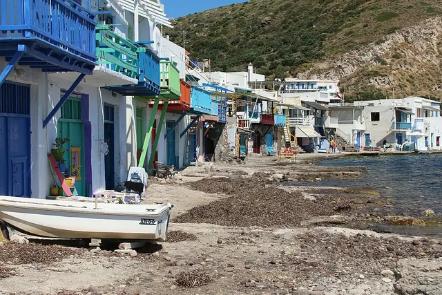 Beautiful beaches in Milos, Greece