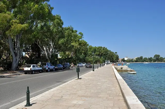 Anemomylos Beach in Corfu with calm water conditions